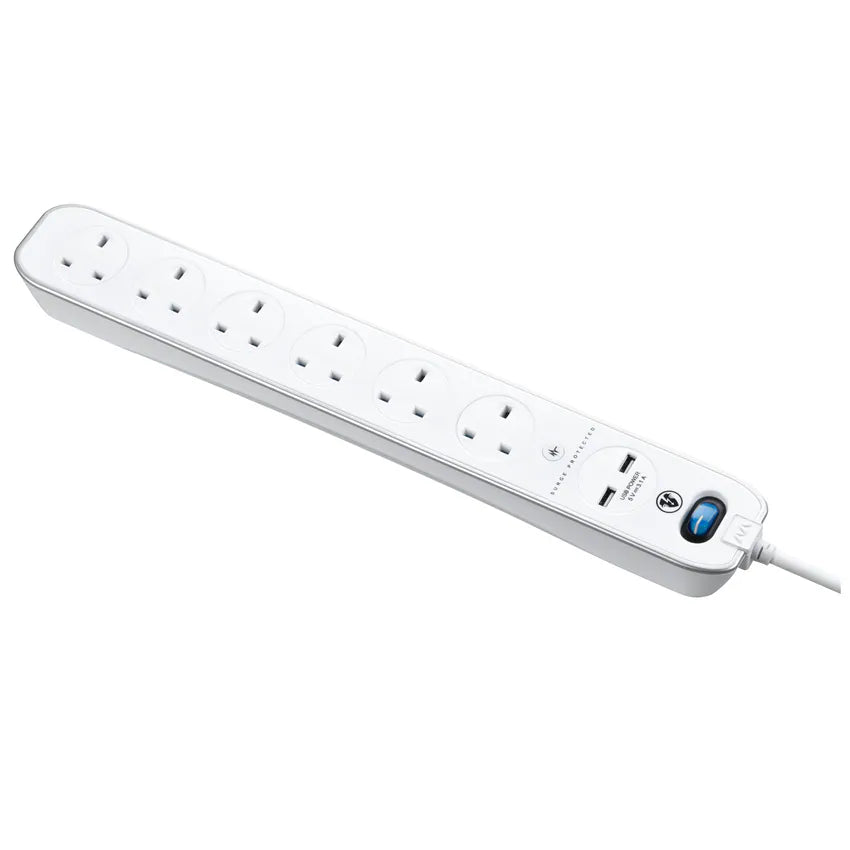 Masterplug SRGLSU63PW 6位13A USB防雷電源拖板 (3米) Masterplug SRGLSU63PW 6位13A USB防雷電源拖板 (3米)